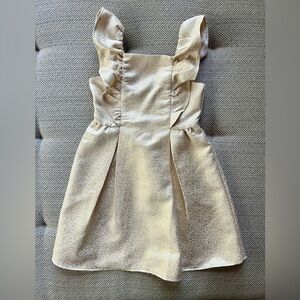 Janie and Jack Girls Dress Size 8 Gold Special Occasion Lined